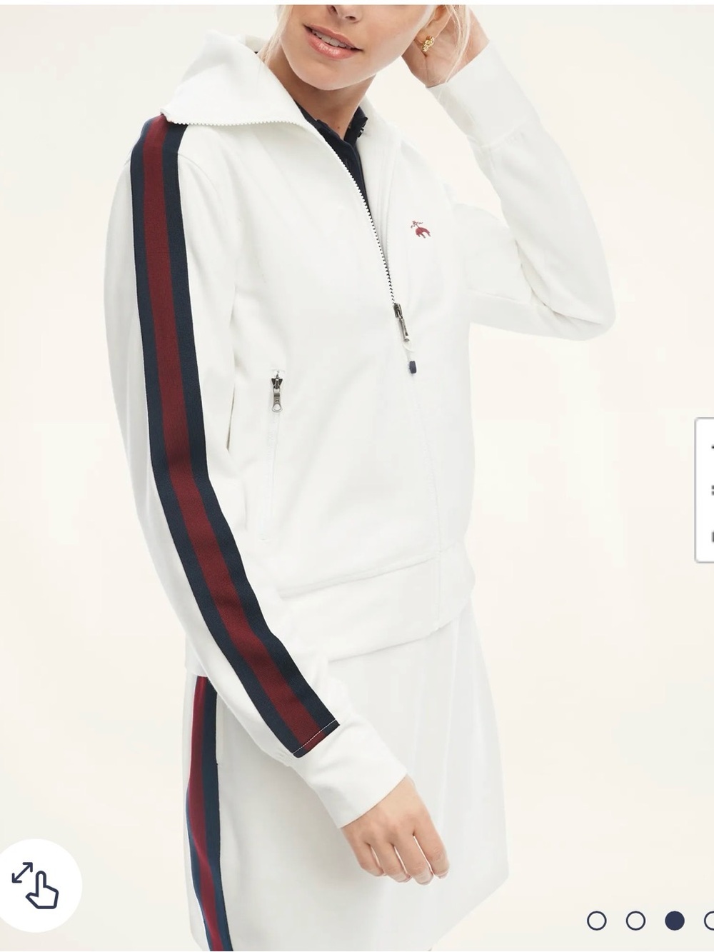 Brooks Brothers Tennis Track Jacket & Skirt with Blue Stripe Lining